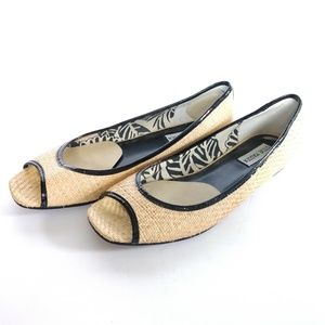 Steve Madden raffia peep toe flats "Bonti" size 9